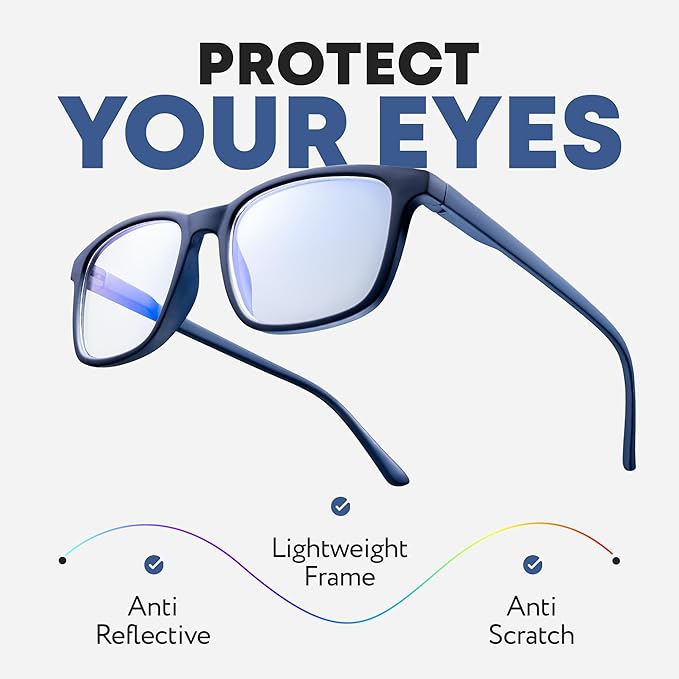 Prospek Blue Light Glasses for Women and Men VELARI - Lightweight Frame for Computer with Anti-glare to Reduce Eyestrain