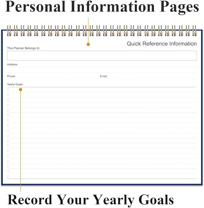 Weekly Productivity Planner - 8.5" x 11" Dashboard Desk Notepad Has 6 Focus Areas to List Tasks for Goals, Projects, Clients, Academic or Meal-Organize Your Daily Work Efficiently, 54 Weeks, Blue