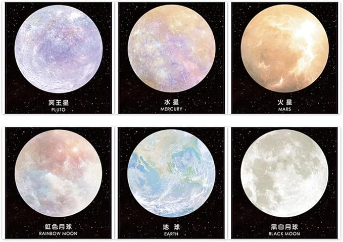 6 Pads Galaxy Celestial Reusable Funny to Do List Stick Note Set