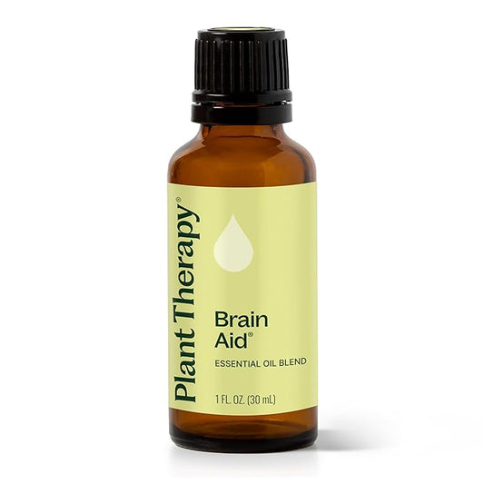 Plant Therapy Brain Aid Essential Oil Blend for Focus & Attention 100% Pure, Undiluted, Natural Aromatherapy, Therapeutic Grade 30 mL (1 oz)