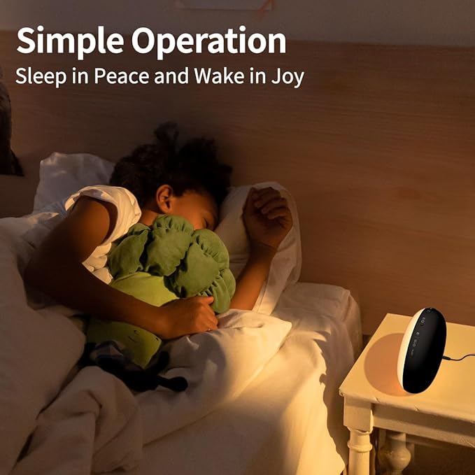 Wake Up Light Sunrise Alarm Clock with Sunrise Sunset Simulation 23 Nature Sleep Sounds 13 Colors Night Light Dual Alarms Snooze Function Sleep Aid for Heavy Sleepers Kids Adults (Black)