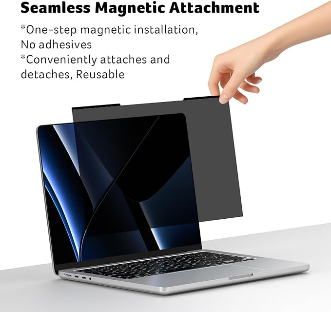 acer [2 Pack] Laptop Privacy Screen for MacBook Pro 14 Inch (2021-2024 M1, M2, M3, M4), Eye Protection Anti Spy/Glare Blue Light Computer Monitor Privacy Filter, Dual-sided Magnetic & Removable