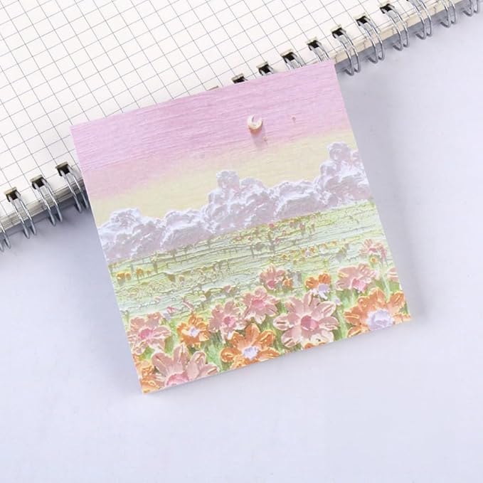 8 Pads Cute Reusable Funny Scenic Sticky Notes Set- 640 Sheets