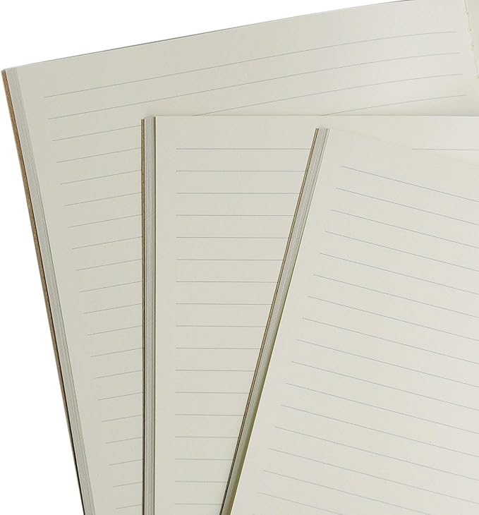 WANDERINGS Large Lined Travelers Notebook Insert/Large Journal Refill | 7" x 10.7" / 18cm x 27cm | 3 Booklets, 180 Blank Pages | Travelers Notebook Refills for Journals, Diaries, Planners