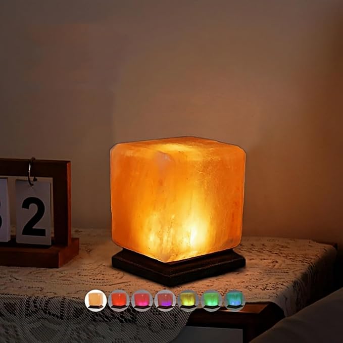 USB Powered Salt Lamp Natural Rock Lamp LED Energy-Saving Night Lights Warm Light for Bedroom Living Room Study Room Decoration Halloween Christmas Birthday Gifts
