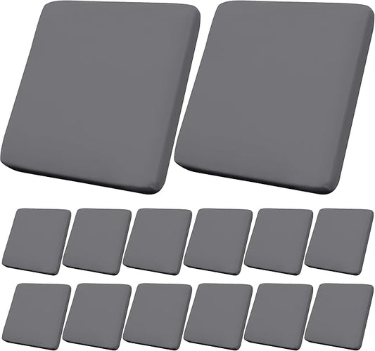 14Pcs Outdoor Cushions Covers Waterproof, Patio Cushion Covers, Stretch Cushion Covers Replacement,Cushion Slipcovers, Furniture Cushion Covers (Grey 2, 14PCS)
