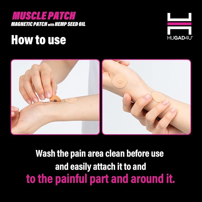 [90Pack] Muscle Magnetic Patch with Natural Oil, Magnetic Acupressure Patches, 1300 Gauss, Magnet Therapy, Light Magnetic Energies, Made in South Korea (90)