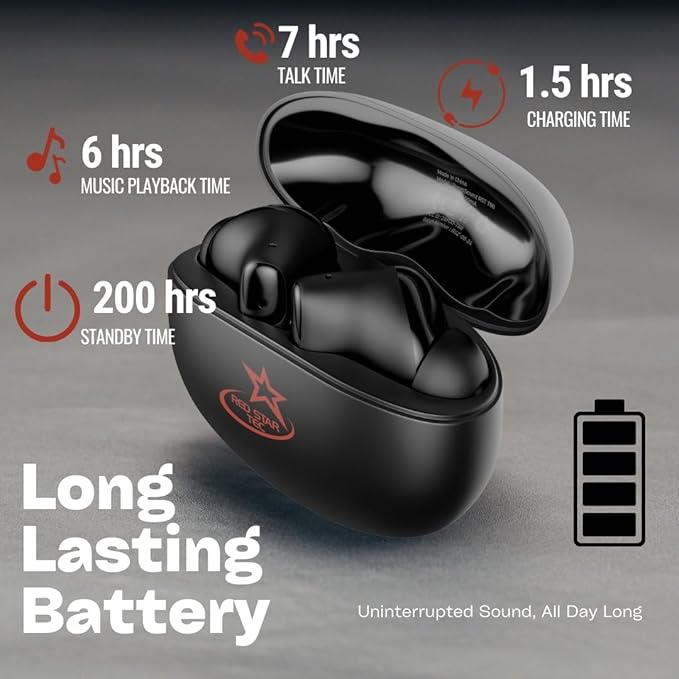 T-90 BoomSounZ Sweatproof Wireless Earbuds – ENC Noise Cancelling Ear buds with Dual Mode for Music & Gaming, Deep Bass Touch Controls, Fast Charging Long Battery Life, Secure Fit for Workouts & Calls