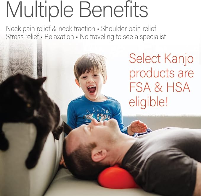 Kanjo Acupressure Neck Pain Relief Cushion | Cervical Traction Device & Acupressure Cushion for Muscle Tension & Relaxation | Helps Relieve Neck & Shoulder Pain | Blue