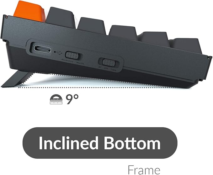 Keychron K2 75% Layout Hot-swappable Bluetooth Wireless/USB Wired Mechanical Keyboard with Gateron G Pro Brown Switch/Double-Shot Keycaps/RGB Backlit 84-Key Computer Keyboad for Mac Windows Version 2