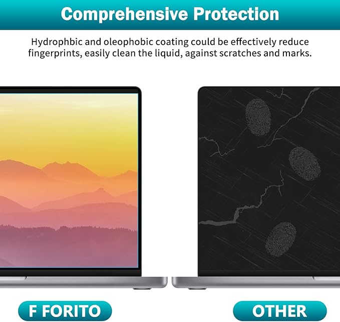 F FORITO 2-Pack 14 inch Anti Blue Light Laptop Screen Protector, Anti Glare & Anti Scratch Screen Filter Compatible with 14" HP/ASUS/Dell/Lenovo/Acer/jumper/Toshiba with 16:9 Aspect Ratio