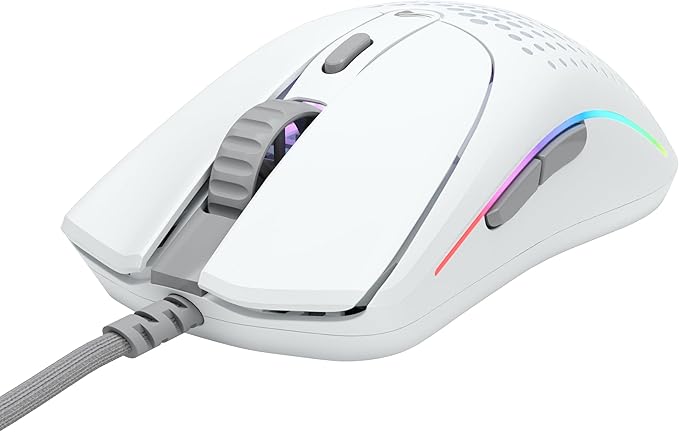 Glorious Gaming Model O 2 Wired Gaming Mouse - 59g Ultralight, FPS, 26,000 DPI, Motion Sync, 80M Click Rated Switches, 6 Programmable Buttons, Ambidextrous, RGB, PTFE Feet - White
