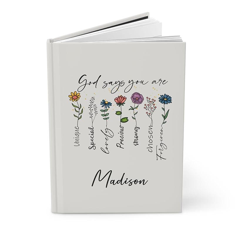 Personalized Prayer Journal for Woman or Man, Custom A5 Hardcover Notebook with Name, Religious Christian Gifts, Gratitude Journal, Devotionals for women, Bible Study Notebooks for Note Taking