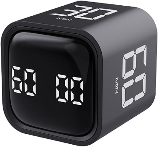 Rotating Pomodoro Timer 5,10,30, 60 Minutes Preset,Desk Productivity Flip Timer, Visual Cube Countdown Stopwatch,Custom Modes/Vibration/High/Low Volume,ADHD Timers, for Study, Work, School, Kitchen