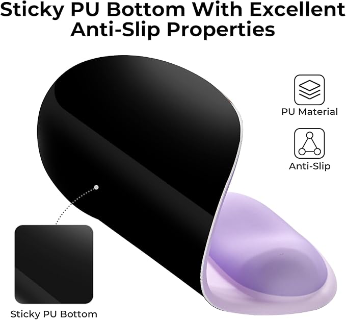 EooCoo Ergonomic Mouse Pad with Gel Wrist Rest Support Middle Concave Design, Relieve Wrist Pain Mousepad, Non-Slip Base for Laptop, Office Desk Accessories, Carpal Tunnel Syndrome