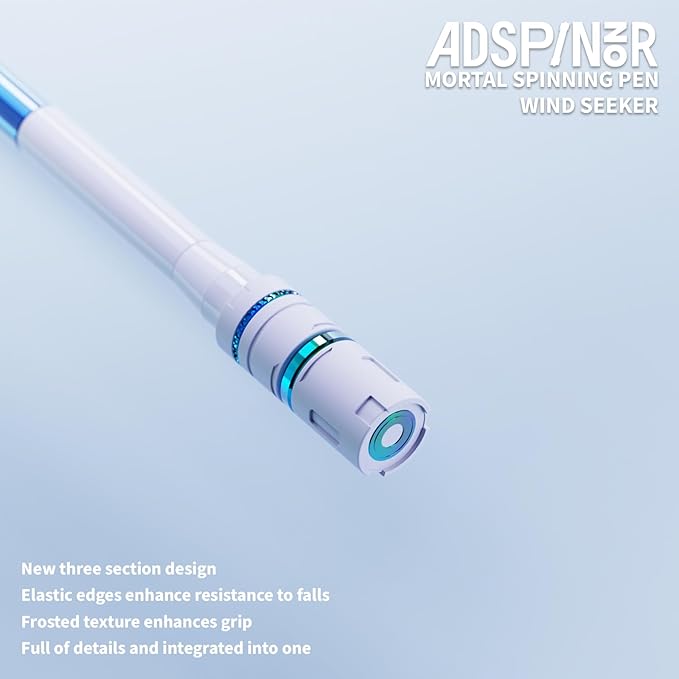 Spinning Pen by Mr.Nope - Mortal Series Limited Color Version (White) Professional Fidget Spin Pen for Tricks, Long, Weighted, Writable, Stress Relief Pen with Balanced Metal Tips