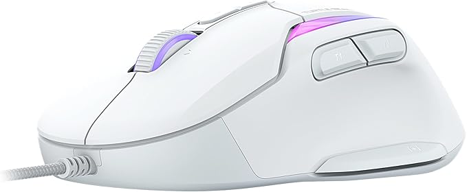 Turtle Beach Kone II – Wired Ergonomic RGB Gaming Mouse, 26K DPI Optical Sensor, 100M Click Life Optical Switches, 23 Customizable Inputs, 4D Scroll Wheel, Pure PTFE Glides - Arctic White