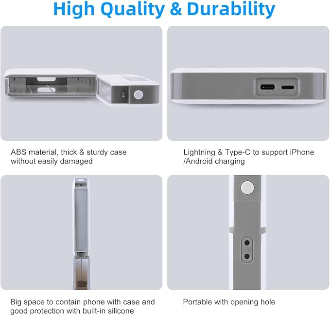 Phone Lock Box with Timer,Phone Lock Box,90 Days of Continuous Use,Quiet Mode,2 Charging Ports,Excessive Games,Mobile Phone Addiction