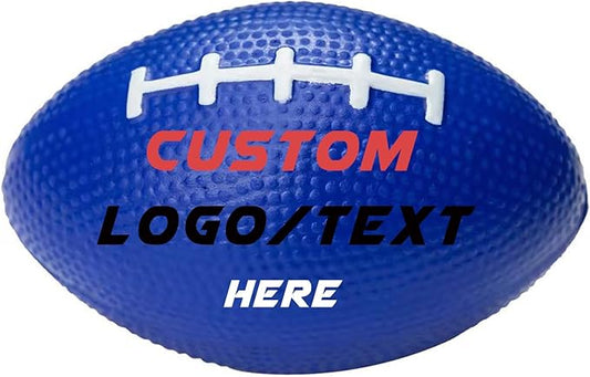 10/50/100 PCS Custom Stress Balls with Logo Text Personalized Stress Balls Bulk for Adults Kids Relief Encouraging for Office,School,Events (Football Stress Ball)