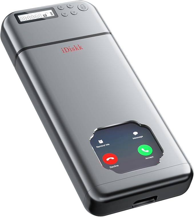 iDiskk Metal Lock Box, Lock Box for Phone with Timer to Help Kids,Students, AdultsSelf Control, Portable Smartphone Jail Storage for Sumsung/Google/iPhone，Family Time Container improve bad habits-Grey