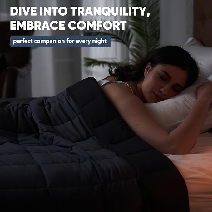 King Size Weighted Blanket for Adults (30 lbs, 80” x 87”, Grey& Black) Cooling Heavy Blanket for Sleeping Perfect for 290-310 lbs, Breathable Blanket for Adults & Couple All Season, Machine Washable