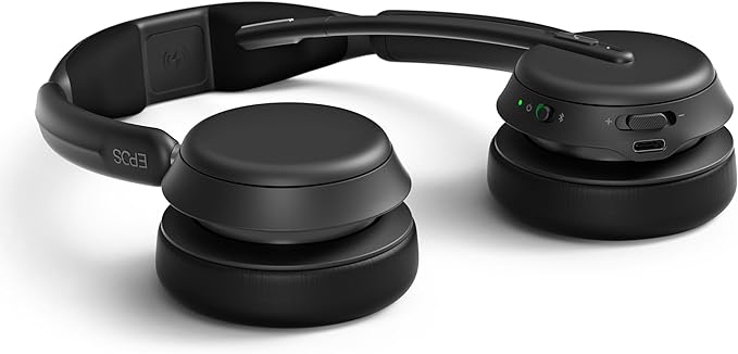 EPOS Impact 1061 Advanced Wireless Headset for PC with Noise-Canceling Mic, AI Voice Clarity, Super Wideband Audio, BrainAdapt Comfort, Durable for Office & Business Professionals