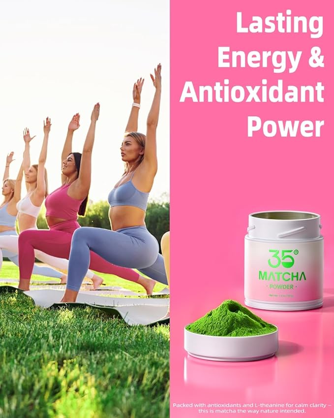 35°N MATCHA Organic Ceremonial Grade Matcha Powder, USDA Certified, 100% Pure Green Tea, No Additives, First Harvest, High in Antioxidants, L-Theanine & EGCG, Smooth Taste for Lattes & Baking, 1.4oz (40g)