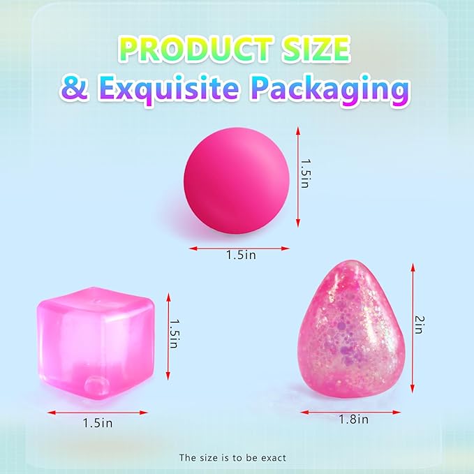 Fidget Toy Stress Cube Squishy Fidget Toys for Relaxation, High Density Gel Filled Include Squishy(3 Stress Cube ,3 Stress Balls,3 Water Drop) Stress Relief Toy,Squeeze Toys, Party Favors
