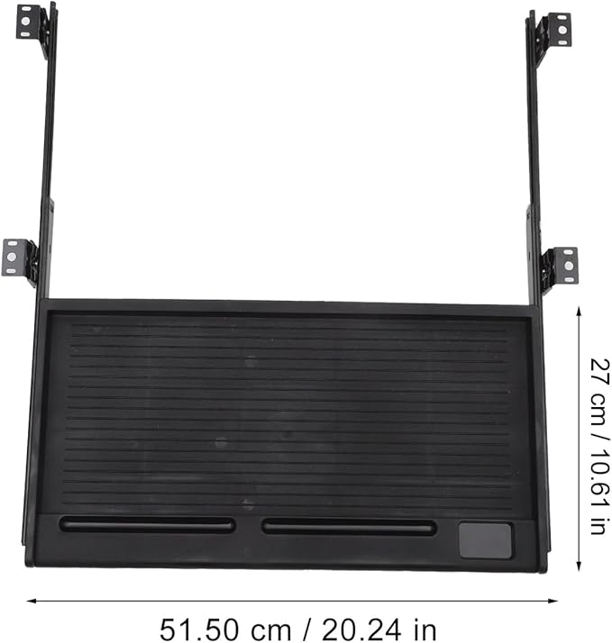 jojofuny 1 Set of Keyboard Tray Under Desk, Keyboard Sliding Tray Under Desk, Keyboard Drawer Slide Tray, Keyboard Shelf, for Home and Office, 51.50X27.00X3.50CM, Black, RJ19G6V1T819H347EMK6E92VY