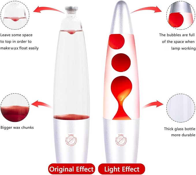 Red Liquid Motion Lamp with Sliver Base and Cap for Adults Kids Magma Lamp Perfect Present Mood Night Light Decoration for Living Room Bedroom or Party Christmas Thanksgiving Day