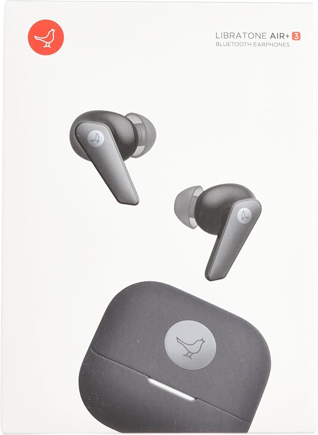 Libratone AIR+ 3 True Wireless in-Ear Headphones, Industry Leading Active Noise Cancelling, 11mm Dynamic Drivers, IP54 Rated dust and Water Resistent, 24 Hours of Battery Life (Black)