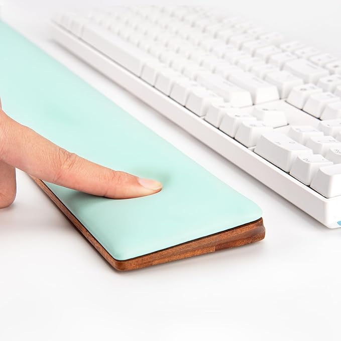 COLORCORAL Keyboard Wrist Rest Ergonomic Keyboard Arm Rest for wrist with Memory Foam Durable Wooden Keyboard Wrist Support with Anti-Slip Rubber Base for Typing Pain Relief Comfort for Office, Gaming