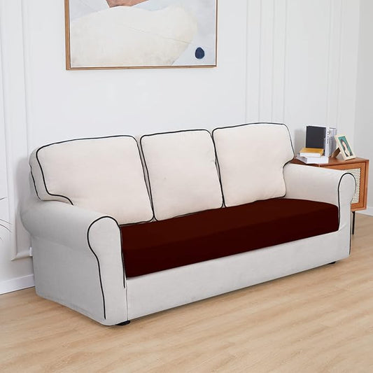 Easy-Going 100% Waterproof Sofa Seat Cushion Slipcovers Couch Cushion Cover Stretch Furniture Protector for Kids, Pets (Sofa Cushion, Wine)