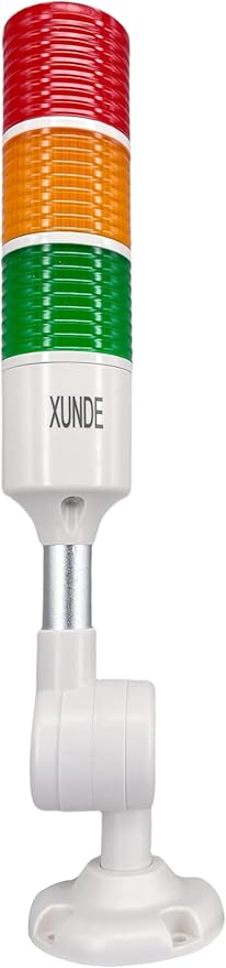 LED Warning Lights XUNDE Multi-Layer Industrial Signal Light 3 Colors Alarm Lamp Machine Equipment Indicator Lights, Sound and Light Alarms, 24V DC (3-Layer)