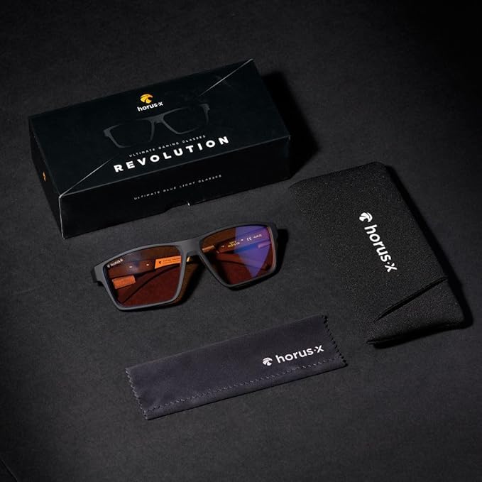 Horus X - Gaming Glasses | Blue Light Blocking Computer Screen Glasses | Anti Fatigue & Eyestrain for Men and Women
