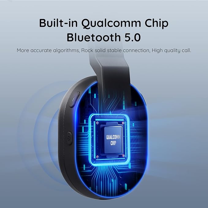 EKSA Trucker Bluetooth Headset, Wireless Headset with Microphone AI Noise Canceling, On Ear Bluetooth Headphone with Mute for Driver Office Call Center Computer Skype