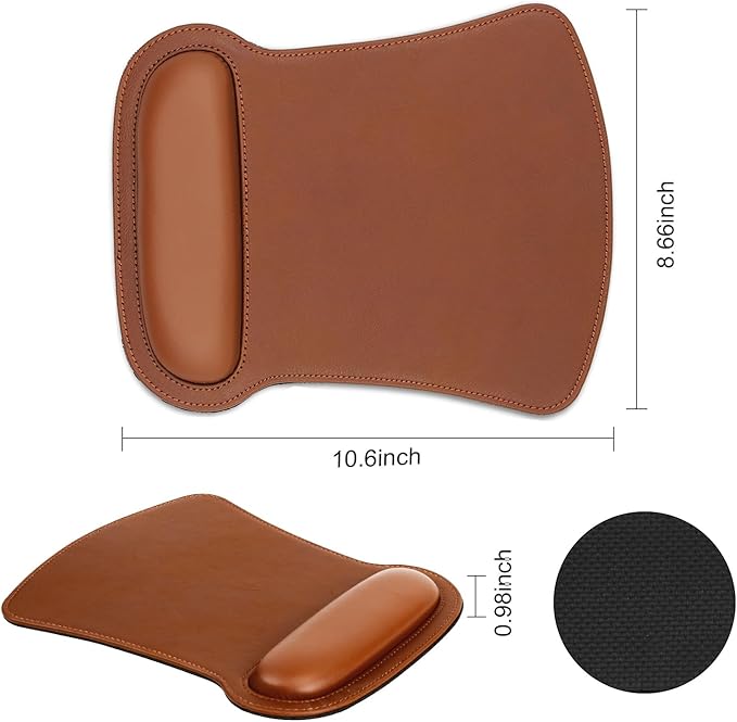 RICHEN Keyboard Wrist Rest Pad and Mouse Wrist Rest Support Mouse Pad Set,Sturdy & Comfortable & Lightweight for Easy Typing & Pain Relief-Ergonomic Support (Brown)