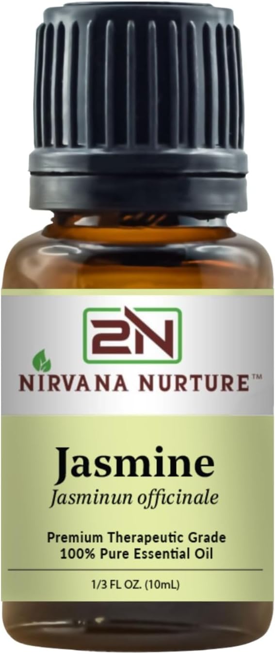 Jasmine Essential Oil 100% Pure Premium Therapeutic Grade, Undiluted - Aromatherapy Diffuser for Calm and Relaxation, Skin Care, Hair Care