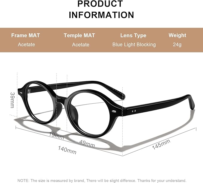 Acetate Reading Glasses for Women Men Eyeglasses Blue Light Readers for Women/Men, Computer Eye Glasses, Cheaters