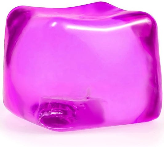 Sensory Stress Cube – High-Density Gel-Filled Ice Cube Squishy Fidget Toy for Anxiety Relief, Slow Rising, ADHD & Focus Aid, for Kids & Adults – 2.1", 1Pc, Purple