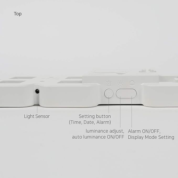 mooas 3D Pure Mini White LED Clock, Multi-Function LED Clock (Calendar, Alarm, Temperature) (8.5" White Table Alarm Clock)