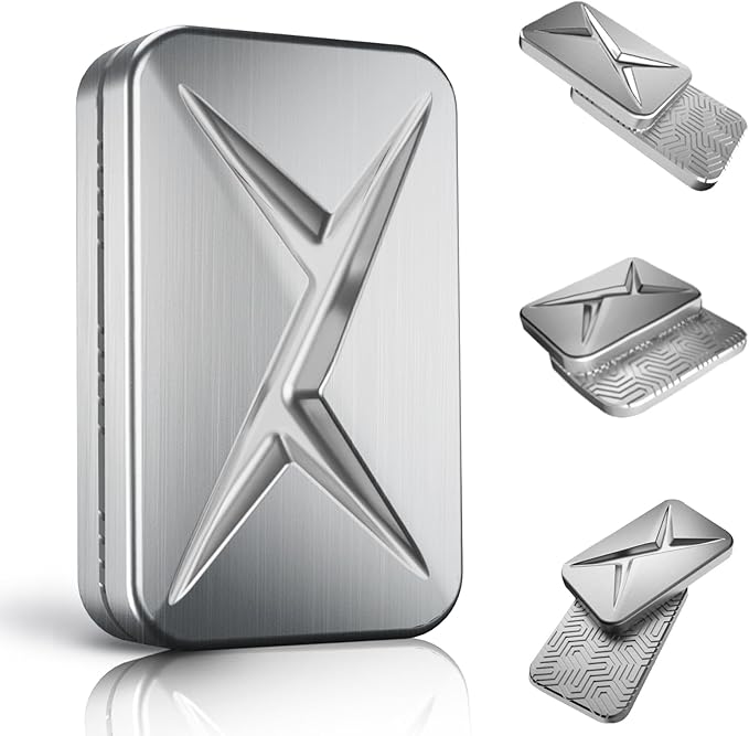 Breakthrough Fidget Slider, Trackless Fidget Slider for Fancy Play, EDC Fidget Toys Adults Sensory Toys Home Office Executive Desk Toys Gift for ADHD/ADD/Autism (Original Silver)