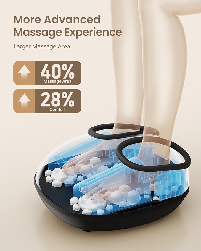 RENPHO Foot Massager with Heat [2025 Upgraded], Shiatsu Foot Massager for Plantar Fasciitis Relief, Feet Massager Neuropathy Pain Relief, Fits up to Size 12 Feet, Birthday Gifts for Women Men