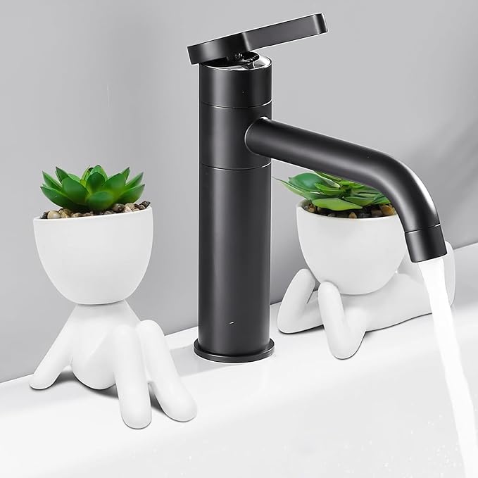 Zerzsy 2 PCS Small Fake Plants with Human-Shaped Pots Funny Room Decor Faux Plants Cute Desk Decor Fake Succulents Mini Plant Bathroom Decorations (Ceramic White)