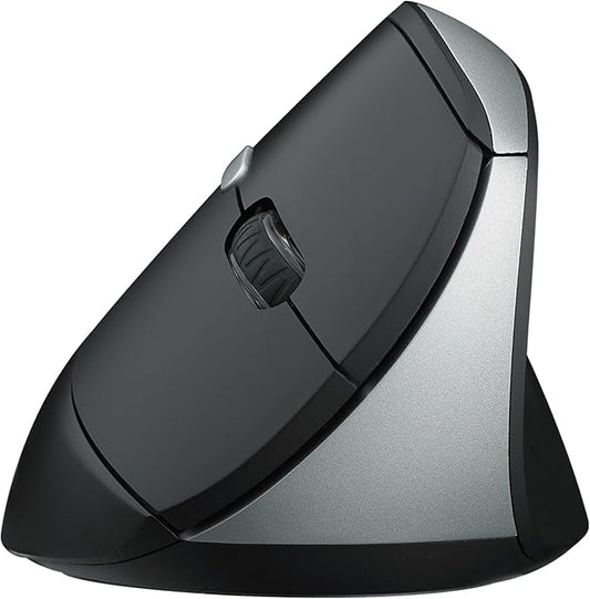 Rapoo EV250 Silent Vertical Ergonomic Mouse, 2.4G Wireless Optical Mouse, 800/1000/1200/1600 DPI, Quiet Clicks, 5 Buttons, Compatible with Windows/Mac OS/iPad OS, Laptop, PC - Black