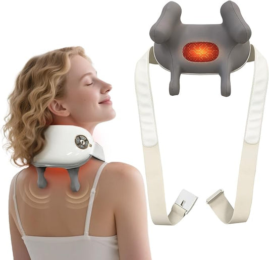 Shiatsu Back and Neck Massager with Heat, Cordless Shoulder Massager Pillow Rechargeable, 6D Kneading Neck Massage Pain Relief deep Tissue Gifts for Men Women Mom Dad