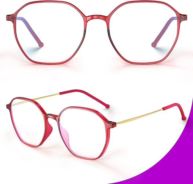 VISOONE Lightweight TR90 Blue Light Blocking Glasses Frame with Anti Glare Eye Protection for Women and Men RANE