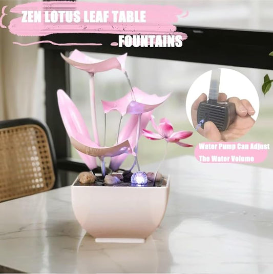 Desktop Water Fountains: Relaxing Zen Décor for Home Living Room or Bedroom and Office - Home Décor Soothing Sound Pink