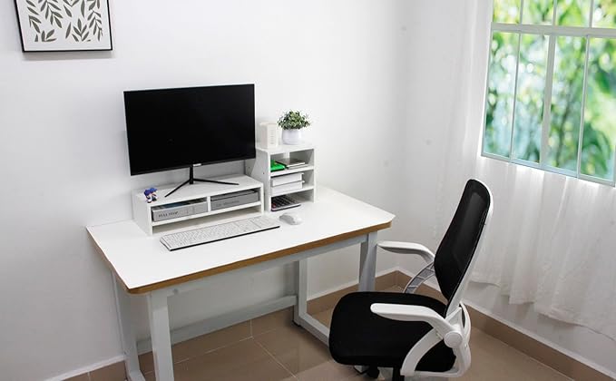 Computer Monitor Stand Riser,Double-layer monitor bracket + 3-layer independent storage rack,Desktop Organizer, Computer Monitor Stand for Screen, Laptop, Printer, Bookshelf for Home & Office.