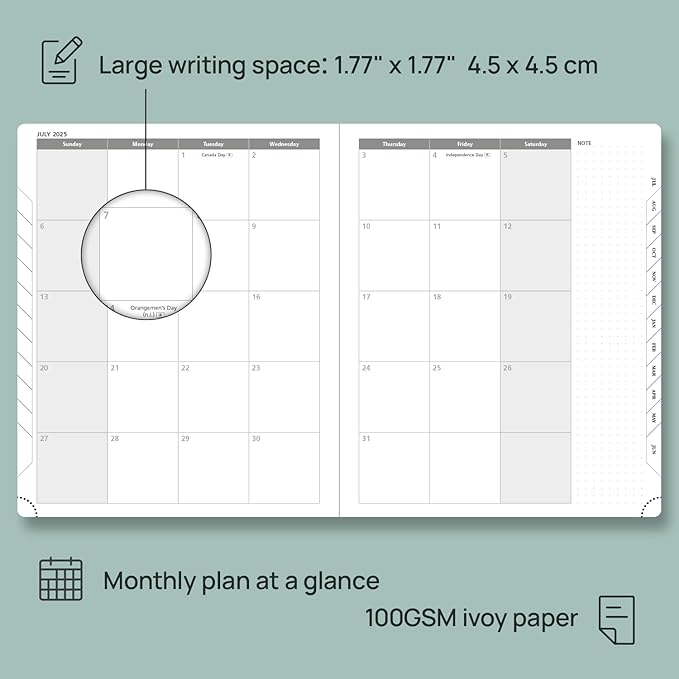POPRUN Planner 2025-2026 (Large - 8.5'' x 10.5'') Academic Weekly Calendar (July 2025 - June 2026) with Hourly Time Slots, Monthly Tabs, 100GSM Thick Papers, Leather Soft Cover - Burgundy Red
